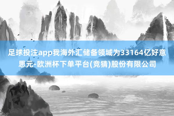 足球投注app我海外汇储备领域为33164亿好意思元-欧洲杯下单平台(竞猜)股份有限公司