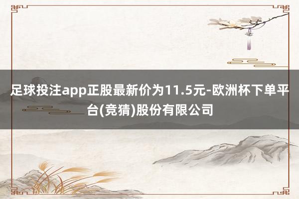 足球投注app正股最新价为11.5元-欧洲杯下单平台(竞猜)股份有限公司
