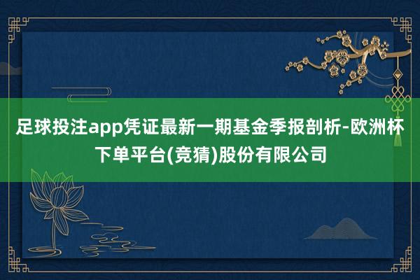 足球投注app凭证最新一期基金季报剖析-欧洲杯下单平台(竞猜)股份有限公司