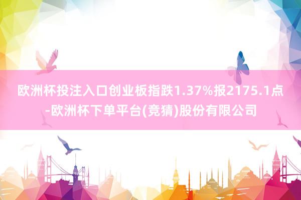 欧洲杯投注入口创业板指跌1.37%报2175.1点-欧洲杯下单平台(竞猜)股份有限公司
