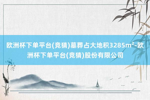 欧洲杯下单平台(竞猜)墓葬占大地积3285m²-欧洲杯下单平台(竞猜)股份有限公司