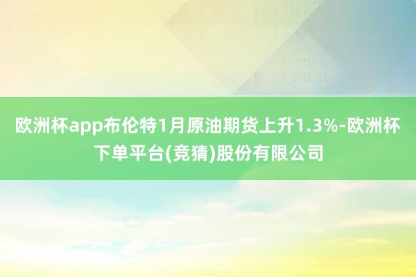 欧洲杯app布伦特1月原油期货上升1.3%-欧洲杯下单平台(竞猜)股份有限公司