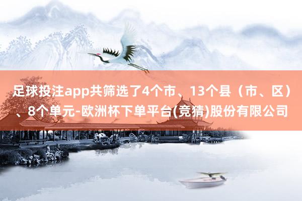 足球投注app共筛选了4个市、13个县（市、区）、8个单元-欧洲杯下单平台(竞猜)股份有限公司