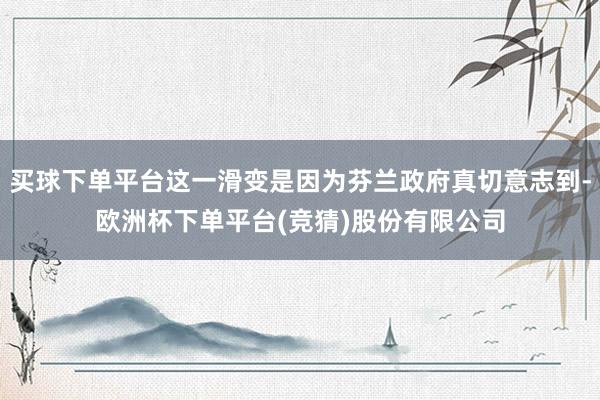 买球下单平台这一滑变是因为芬兰政府真切意志到-欧洲杯下单平台(竞猜)股份有限公司