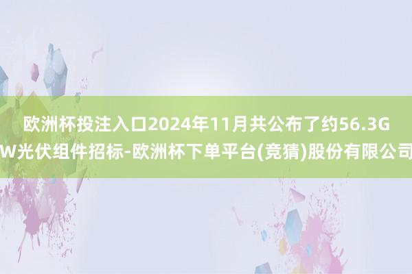 欧洲杯投注入口2024年11月共公布了约56.3GW光伏组件招标-欧洲杯下单平台(竞猜)股份有限公司