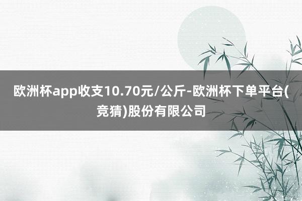 欧洲杯app收支10.70元/公斤-欧洲杯下单平台(竞猜)股份有限公司