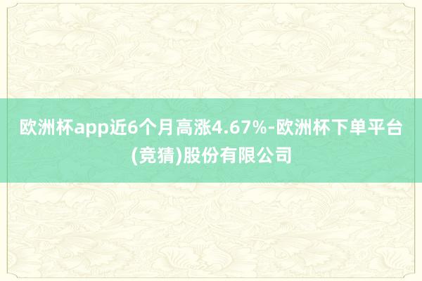 欧洲杯app近6个月高涨4.67%-欧洲杯下单平台(竞猜)股份有限公司
