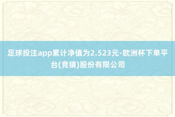 足球投注app累计净值为2.523元-欧洲杯下单平台(竞猜)股份有限公司