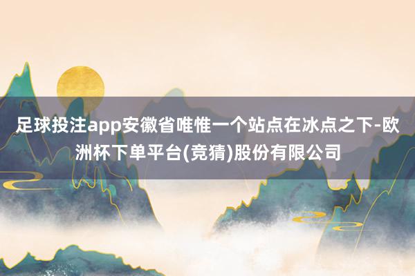 足球投注app安徽省唯惟一个站点在冰点之下-欧洲杯下单平台(竞猜)股份有限公司