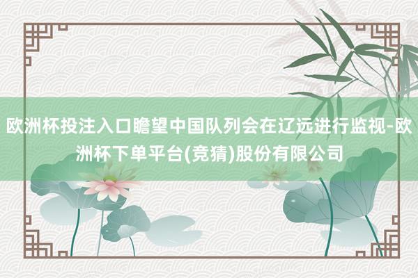 欧洲杯投注入口瞻望中国队列会在辽远进行监视-欧洲杯下单平台(竞猜)股份有限公司