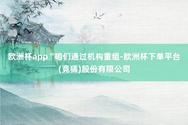 欧洲杯app　　“咱们通过机构重组-欧洲杯下单平台(竞猜)股份有限公司
