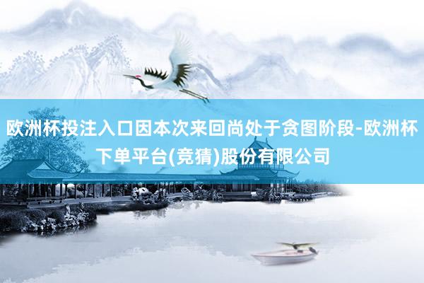 欧洲杯投注入口因本次来回尚处于贪图阶段-欧洲杯下单平台(竞猜)股份有限公司