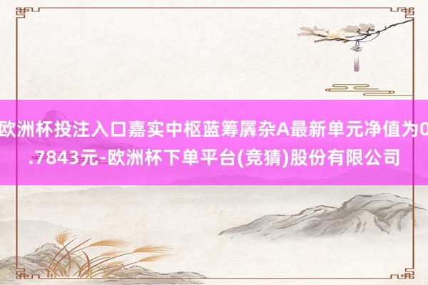 欧洲杯投注入口嘉实中枢蓝筹羼杂A最新单元净值为0.7843元-欧洲杯下单平台(竞猜)股份有限公司