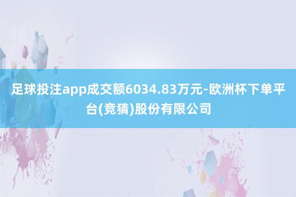 足球投注app成交额6034.83万元-欧洲杯下单平台(竞猜)股份有限公司