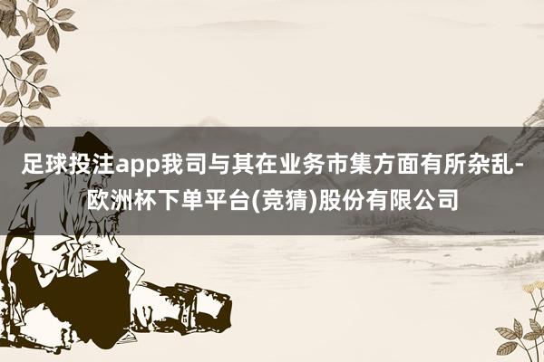 足球投注app我司与其在业务市集方面有所杂乱-欧洲杯下单平台(竞猜)股份有限公司