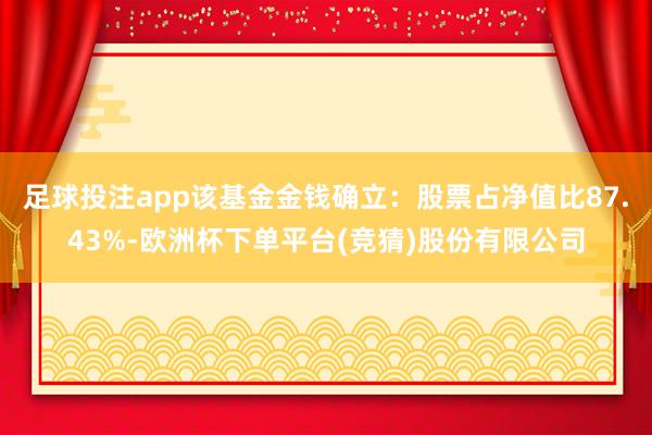 足球投注app该基金金钱确立：股票占净值比87.43%-欧洲杯下单平台(竞猜)股份有限公司
