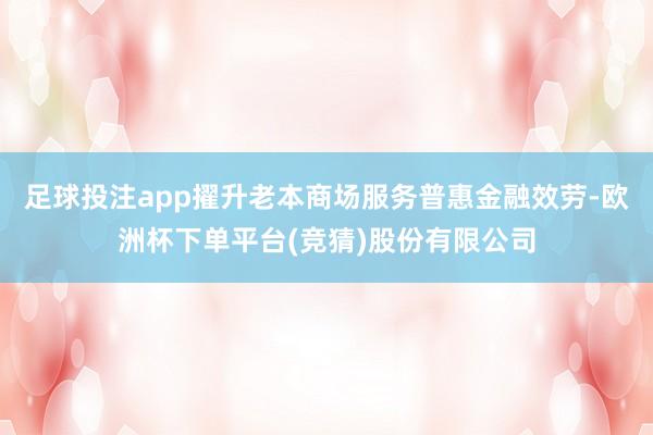 足球投注app擢升老本商场服务普惠金融效劳-欧洲杯下单平台(竞猜)股份有限公司