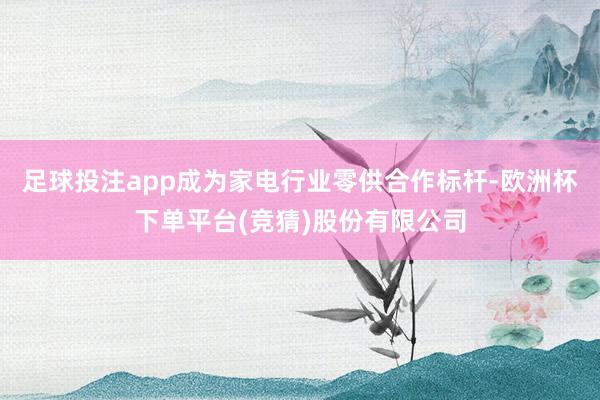 足球投注app成为家电行业零供合作标杆-欧洲杯下单平台(竞猜)股份有限公司