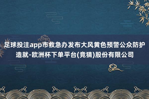 足球投注app市救急办发布大风黄色预警公众防护造就-欧洲杯下单平台(竞猜)股份有限公司