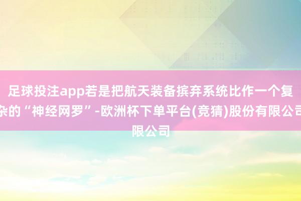 足球投注app若是把航天装备摈弃系统比作一个复杂的“神经网罗”-欧洲杯下单平台(竞猜)股份有限公司