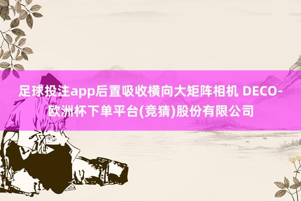 足球投注app后置吸收横向大矩阵相机 DECO-欧洲杯下单平台(竞猜)股份有限公司