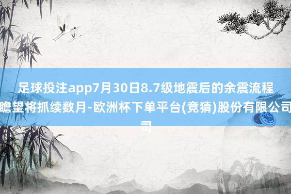 足球投注app7月30日8.7级地震后的余震流程瞻望将抓续数月-欧洲杯下单平台(竞猜)股份有限公司