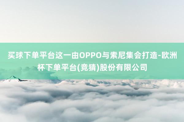 买球下单平台这一由OPPO与索尼集会打造-欧洲杯下单平台(竞猜)股份有限公司