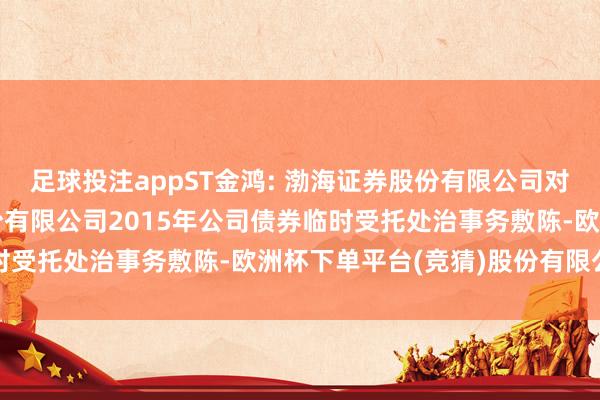 足球投注appST金鸿: 渤海证券股份有限公司对于中油金鸿动力投资股份有限公司2015年公司债券临时受托处治事务敷陈-欧洲杯下单平台(竞猜)股份有限公司
