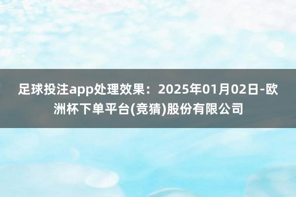 足球投注app处理效果：2025年01月02日-欧洲杯下单平台(竞猜)股份有限公司