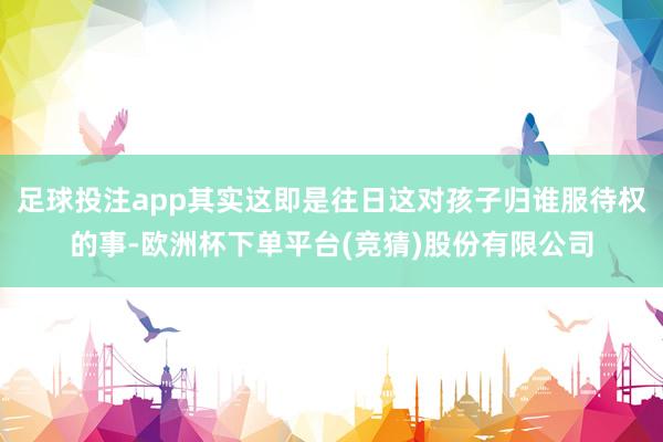 足球投注app其实这即是往日这对孩子归谁服待权的事-欧洲杯下单平台(竞猜)股份有限公司