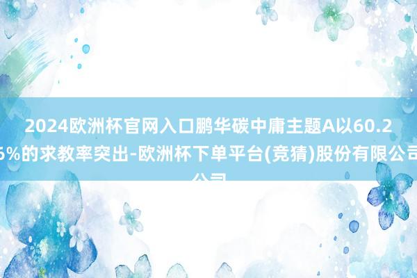 2024欧洲杯官网入口鹏华碳中庸主题A以60.26%的求教率突出-欧洲杯下单平台(竞猜)股份有限公司