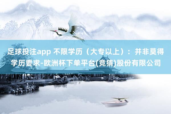 足球投注app 不限学历（大专以上）：并非莫得学历要求-欧洲杯下单平台(竞猜)股份有限公司