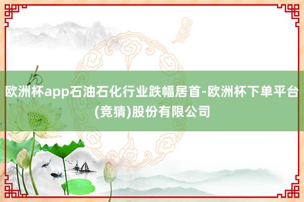 欧洲杯app石油石化行业跌幅居首-欧洲杯下单平台(竞猜)股份有限公司