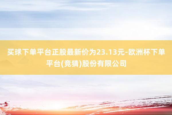买球下单平台正股最新价为23.13元-欧洲杯下单平台(竞猜)股份有限公司