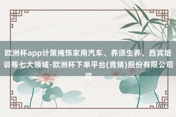 欧洲杯app计策掩饰家用汽车、养须生养、西宾培训等七大领域-欧洲杯下单平台(竞猜)股份有限公司