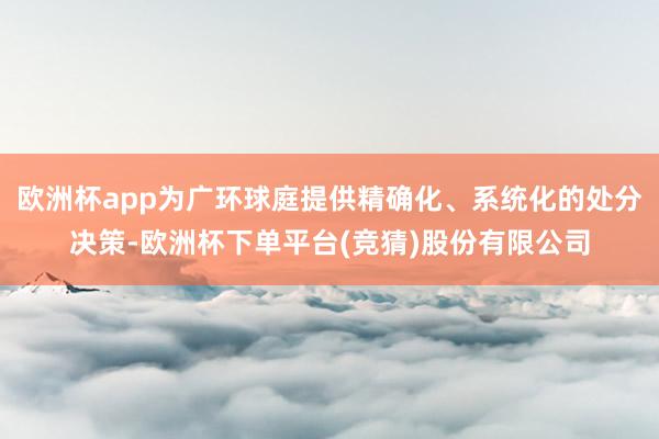 欧洲杯app为广环球庭提供精确化、系统化的处分决策-欧洲杯下单平台(竞猜)股份有限公司