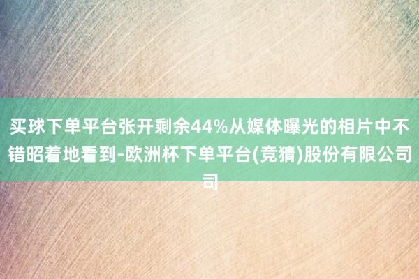 买球下单平台张开剩余44%从媒体曝光的相片中不错昭着地看到-欧洲杯下单平台(竞猜)股份有限公司