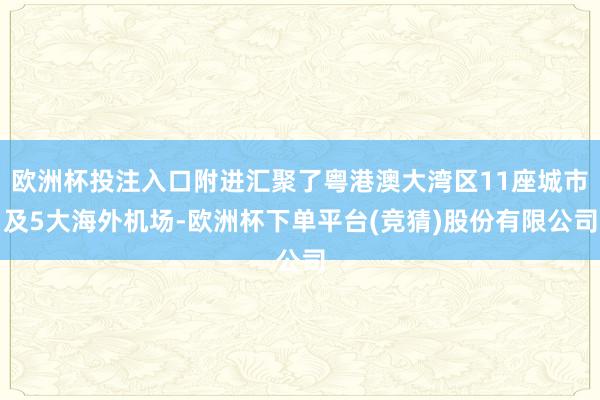 欧洲杯投注入口附进汇聚了粤港澳大湾区11座城市及5大海外机场-欧洲杯下单平台(竞猜)股份有限公司
