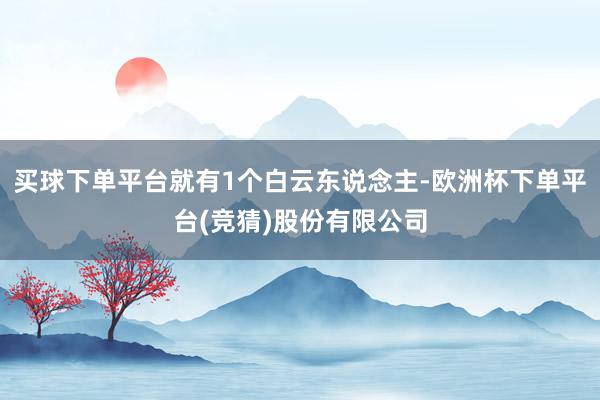 买球下单平台就有1个白云东说念主-欧洲杯下单平台(竞猜)股份有限公司